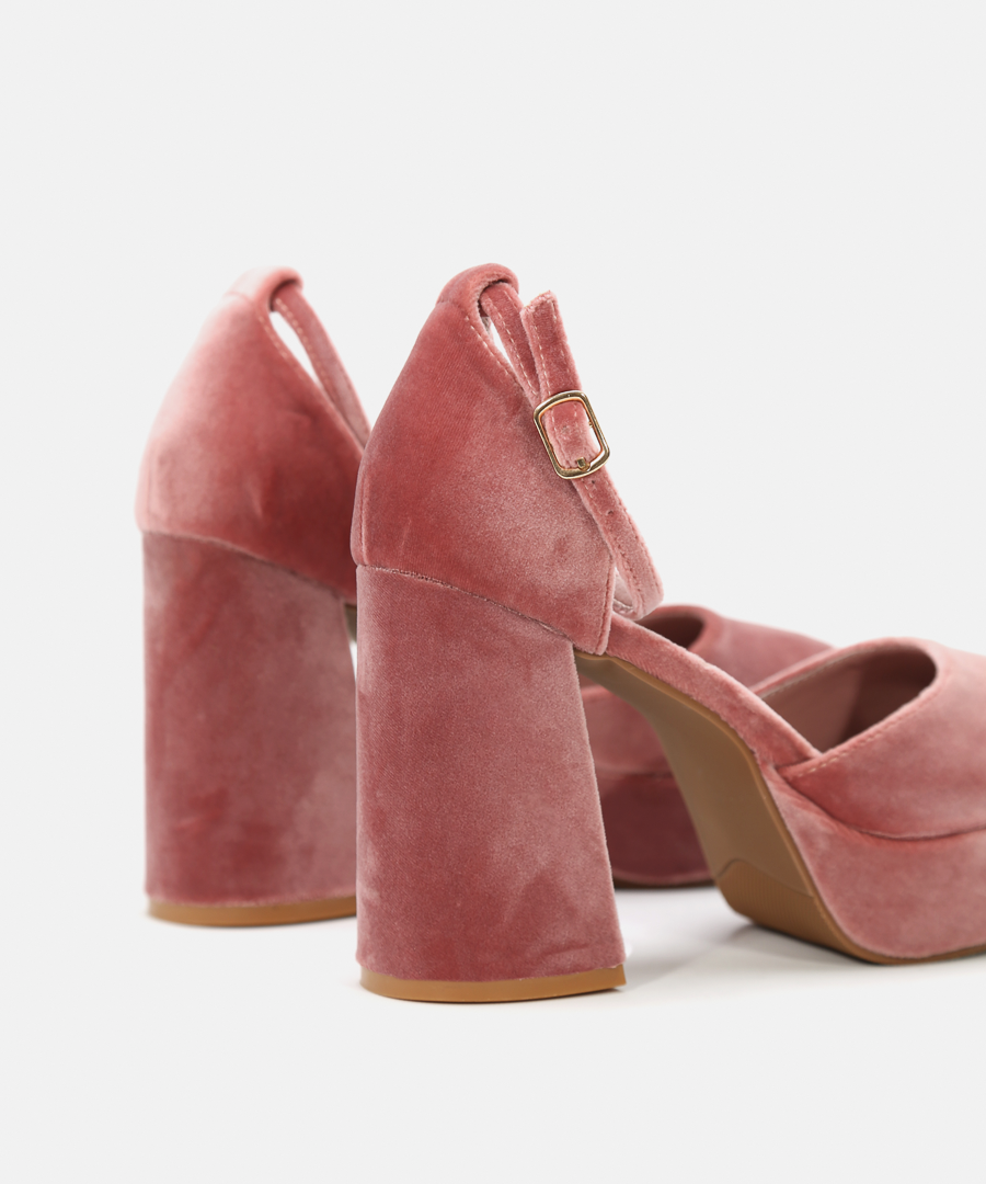 Sapatos plataforma veludo pulseira image number null